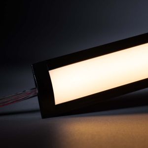 24V Black Line Aluminium Einbau LED Leiste - COB - warmweiß - diffuse Abdeckung 24V Black Line Aluminium Einbau LED Leiste - COB - warmweiß - diffuse Abdeckung