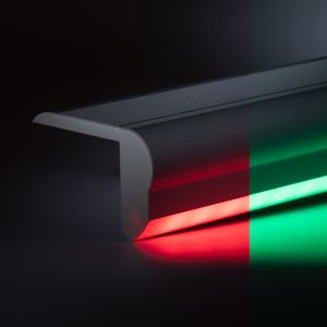 12V Aluminium Treppenstufen LED Leiste - RGB - diffuse Abdeckung 12V Aluminium Treppenstufen LED Leiste - RGB - diffuse Abdeckung