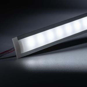 12V Aluminium Einbau LED Leiste schmal – weiß – diffuse Abdeckung 12V Aluminium Einbau LED Leiste schmal – weiß – diffuse Abdeckung
