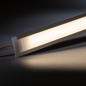 24V Aluminium Einbau COB LED Leiste schmal - neutralweiß - diffuse Abdeckung 24V Aluminium Einbau COB LED Leiste schmal - neutralweiß - diffuse Abdeckung