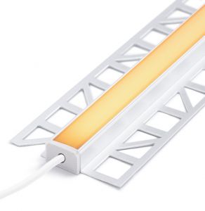 24V wasserfeste Fliesen LED Leiste - T-Profil - COB - Warmweiß - diffuse Abdeckung - IP65 24V wasserfeste Fliesen LED Leiste - T-Profil - COB - Warmweiß - diffuse Abdeckung - IP65